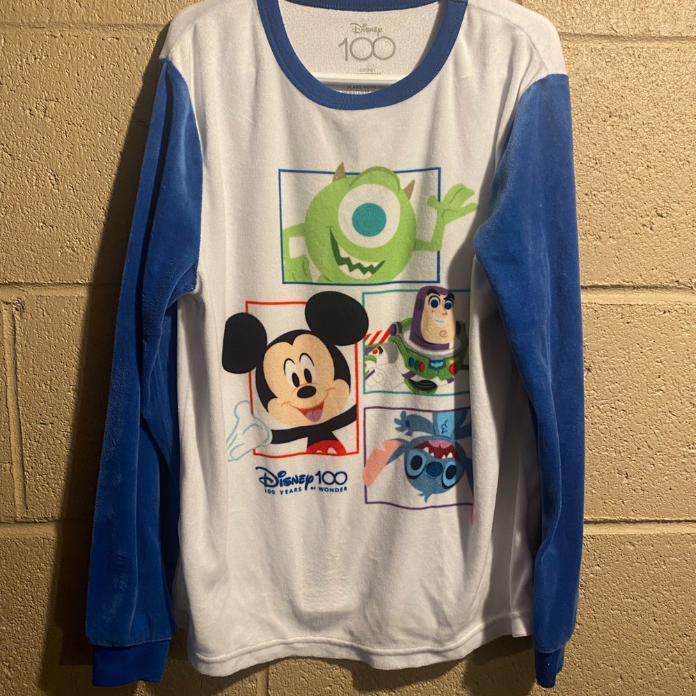 DISNEY 100 year PAJAMA Shirt size Large 10/12
